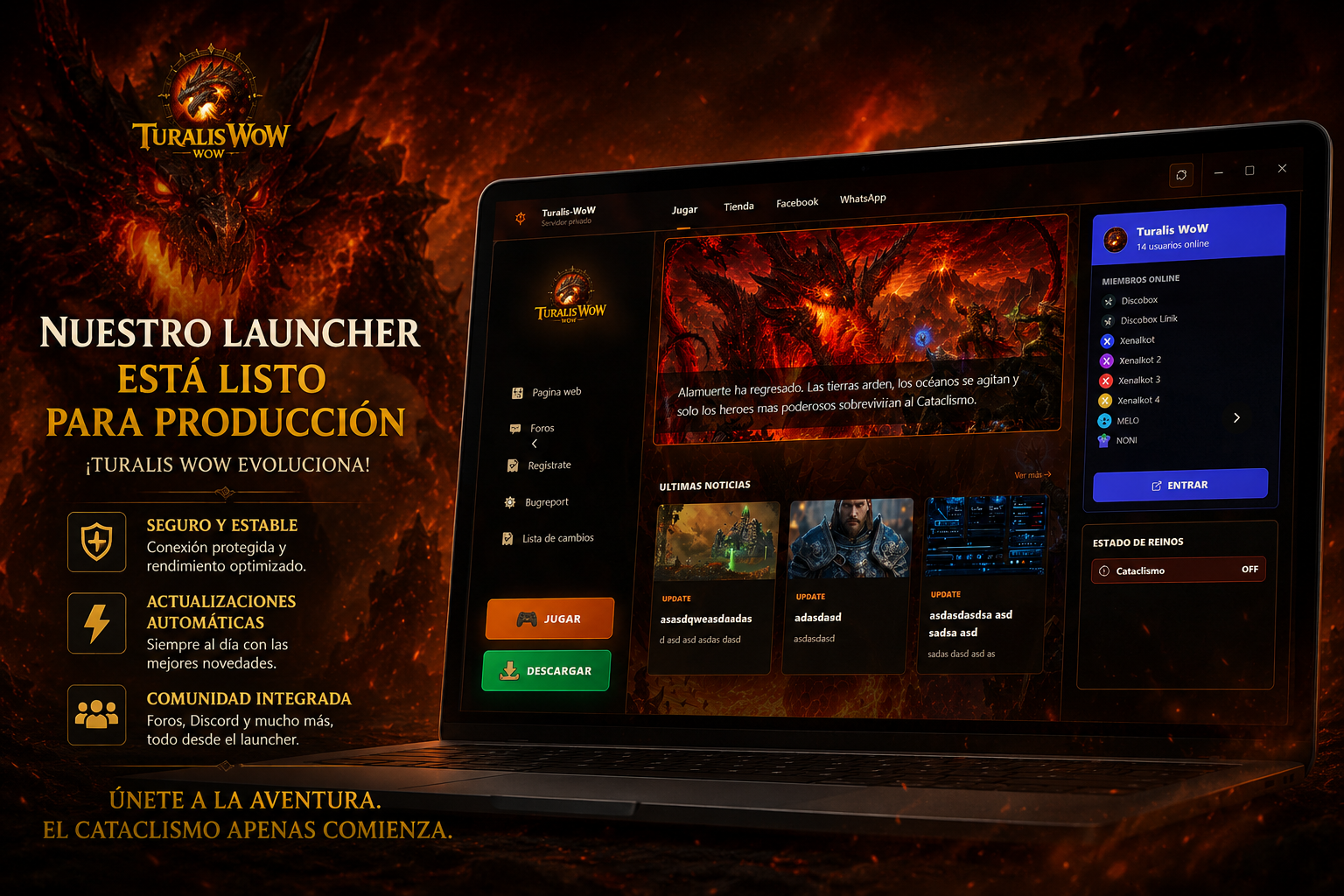 ¡EL NUEVO LAUNCHER DE TURALIS WOW YA ESTÁ DISPONIBLE!